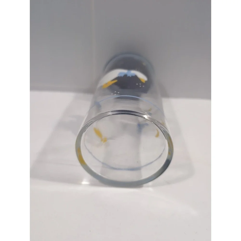 Vintage 1980s White Country Goose Glass Canister Jar Blue Bow Lid Cottagecore